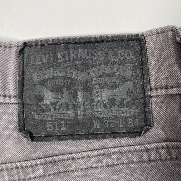 Levi's 511 Jeans 32x32 Gray Denim Classic Cowboy USA (Tag 32x34) - Picture 4 of 8